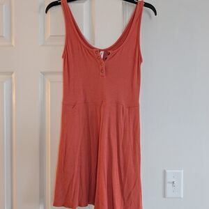 RVCA Women's Rust Tank Top with Button Detail